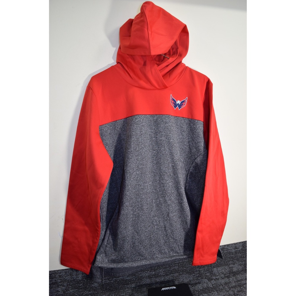 Washington Capitals NHL Hockey Hoodie Sweatshirt WOMENS XL Red Gray Fanatics